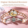 OLEVS 6681 Women Multifunctional Hollow Waterproof Mechanical Watch(White Surface Ceramic Belt)