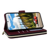 For Samsung Galaxy S24 5G Nine-card Slots Zipper Wallet Bag Leather Phone Case(Wine Red)
