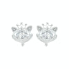S925 Sterling Silver Platinum Plated Crown Fox Princess Earrings(SCE1708)