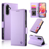 For Samsung Galaxy A36 Side Buckle Magnetic Frosted Leather Phone Case(Purple)