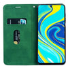 For Xiaomi Redmi Note 9S Frosted Business Magnetic Horizontal Flip PU Leather Case with Holder & Card Slot & Lanyard(Green)