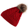 2 in 1 Autumn and Winter Parent-child Hat Set Warm Twist Texture Knit Hat with Wool Ball, Size:Parent-child(Pink)