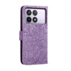 For Xiaomi Redmi K70 Lace Flower Embossing Flip Leather Phone Case(Purple)