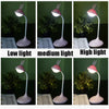 Rabbit Touch Desk Lamp USB Charging Eye Protection Creative Student Reading Bedroom Folding Bedside Light(Pink)