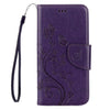 For Galaxy A5 (2017) / A520 Butterflies Love Flowers Embossing Horizontal Flip Leather Case with Holder & Card Slots & Wallet & Lanyard(Dark Purple)