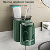 Washing Cup Toothbrush Holder Wall Mounted Home Bathroom Multifunctional Storage Rack(Transparent Green)