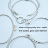 Leaf Diamond Bracelet Circle Lace Pattern Adjustable Bracelet(Silver)