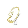 Naughty Cat Sterling Silver Ring Fashion Open Ring(Gold)