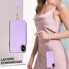 For iPhone X / XS Double Flap Zipper RFID Leather Phone Case with Short Lanyard(Light Purple)