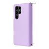 For Samsung Galaxy S23 Ultra 5G Nine-card Slots Zipper Wallet Bag Leather Phone Case(Purple)