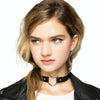 Japanese Harajuku PU Leather Heart Shape Punk Collar Fashion Female Choker Necklace, Random Color Delivery