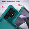 For Samsung Galaxy S25 Ultra 5G Vertical Flip Card Bag Holder Leather Phone Case(Cyan Green)