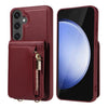 For Samsung Galaxy S24 FE 5G Crossbody Lanyard Zipper Wallet Leather Phone Case(Wine Red)