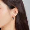S925 Sterling Silver Water Drop Zircon Women Earrings(Blue)