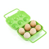 Portable Handle 6 Eggs Plastic Container Egg Storage Box Case(Green)