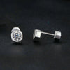 S925 Sterling Silver Plated With Platinum Shining Moissanite Hexagonal Earrings(MSE063)