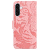For Samsung Galaxy A36 5G / A56 5G Tiger Embossing Pattern Flip Leather Phone Case(Pink)