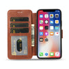 For iPhone X / XS Calf Texture Magnetic Buckle Horizontal Flip Leather Case with Holder & Card Slots & Wallet & Photo Frame(Brown)