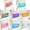 PVC Laser Transparent Portable Cosmetic Bag Travel Toiletry Bag(Pink)