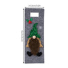 Christmas Cartoon Wine Bottle Cover Holiday Party Decoration Gift Bag(Black)
