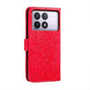 For Xiaomi Redmi K70 Lace Flower Embossing Flip Leather Phone Case(Red)