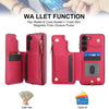 For Samsung Galaxy S23+ 5G Double Flap Zipper RFID Leather Phone Case with Short Lanyard(Red)