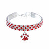 Diamond Dog & Cat Collar, Red & White, L (30cm + 5cm)