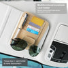 Car Litchi Texture Hanging Tissue Box Sun Visor Card Storage Clip(Beige)