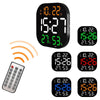 13-Inch LED Acrylic Electronic Clock Large-Screen Square Wall Clock With Timing Temperature Humidity(6632 White Orange)