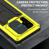For Samsung Galaxy S22 Ultra 5G R-JUST Sliding Camera Metal + Silicone Holder Phone Case(Yellow)