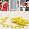 20 Yards Pompom Lace Ribbon Fur Ball Trim For Craft DIY Curtain Home Decorative Clothes Sewing Accessories(Yellow)