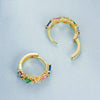 S925 Sterling Silver Gold Plated Zircon Colorful Earrings(BSE974)