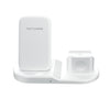 OJD-45 3 in 1 QI 10W Mobile Phone + Watch + 8 Pin Earphone Charging Port Multi-function Wireless Charger for Mobile Phones & Watches & AirPods 2(White)