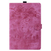 For Samsung Galaxy Tab S10 FE+ Cartoon Sakura Cat Embossed Leather Tablet Case(Rose Red)
