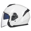 GXT Electric Vehicle Four Seasons Sun Protection & Windshield Double Lens Helmet, Size: L(Bright White)