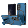 For Samsung Galaxy A55 5G Armor MagSafe Holder PC Hybrid TPU Phone Case(Dark Blue)