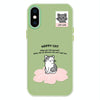 For iPhone X / XS Skin Feeling Jelly TPU Hybrid PC Phone Case(Happy Cat Green)