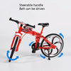 1:8 Scale Simulation Alloy Bicycle Model Mini Bicycle Toy Decoration(Folding-Yellow)