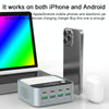 WLX-M8 120W Smart Digital Display Multi-Port Desktop Charger Dock Station, EU Plug(Grey White)
