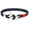 Whale Tail Anchor Charm Nautical Survival Rope Chain Bracelets(Blue)