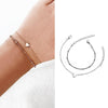 2 Sets Women Minimalist Small Love sharp Link Chain Bracelets(silver)