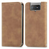 For Asus Zenfone 8 Flip Retro Skin Feel Business Magnetic Horizontal Flip Leather Case with Holder & Card Slots & Wallet & Photo Frame(Brwon)