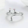 Cat Love Girl Ring S925 Sterling Silver Open Ring