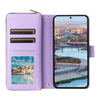 For Samsung Galaxy A34 Nine-card Slots Zipper Wallet Bag Leather Phone Case(Purple)