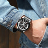 CURREN M8329 Casual Sport Leather Watch for Men(White black)