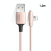 ENKAY Hat-Prince ENK-CB210 2.4A USB to 8 Pin 90 Degree Elbow Silicone Data Sync Fast Charging Cable, Cable Length: 1.2m(Pink)