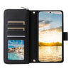 For Samsung Galaxy S23 FE 5G Nine-card Slots Zipper Wallet Bag Leather Phone Case(Black)