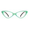 Street Stall Triangular Cat Eye Presbyopic Glasses, Degree: +350(Light Green)