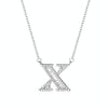 Women Fashion S925 Sterling Silver English Alphabet Pendant Necklace, Style:X