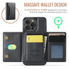 For iPhone 15 Pro Max DG.MING MAGKING-K2 Series MagSafe RFID Card Bag Detachable Phone Case(Black)